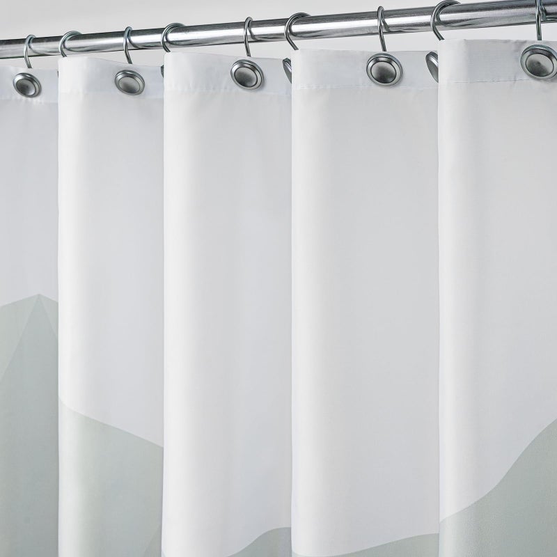 Sunlit Designer Shower Curtain, Popular Shower Curtain, Ombre Dark Green Fabric Shower Curtains for Bathroom Decor, Contemporary Bathroom Curtains, Dark Green - Image 2